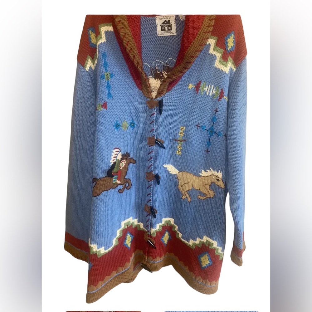 Storybook knits western plus size 2x cardigan handknits home shopping network
